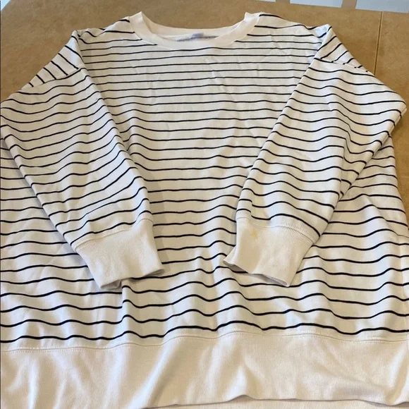 Old Navy Cream and Black Striped Top - Picture 1 of 2